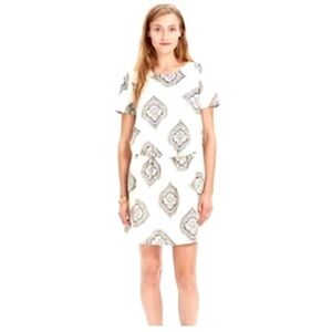 Madewell Women’s Short Sleeve Ivory Black Paisley Print Mini Dress Size XXS